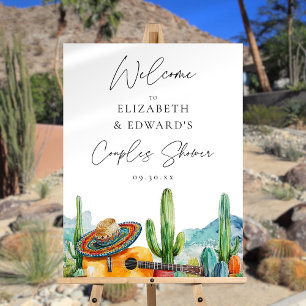 Watercolor Fiesta Couples Shower Welcome Sign