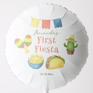 Watercolor Fiesta First Birthday Balloon