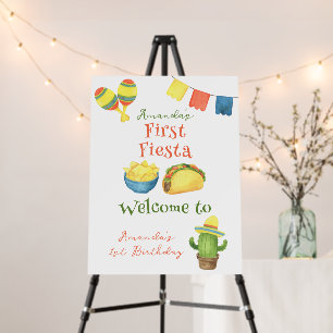 Watercolor Fiesta First Birthday Welcome Foam Board