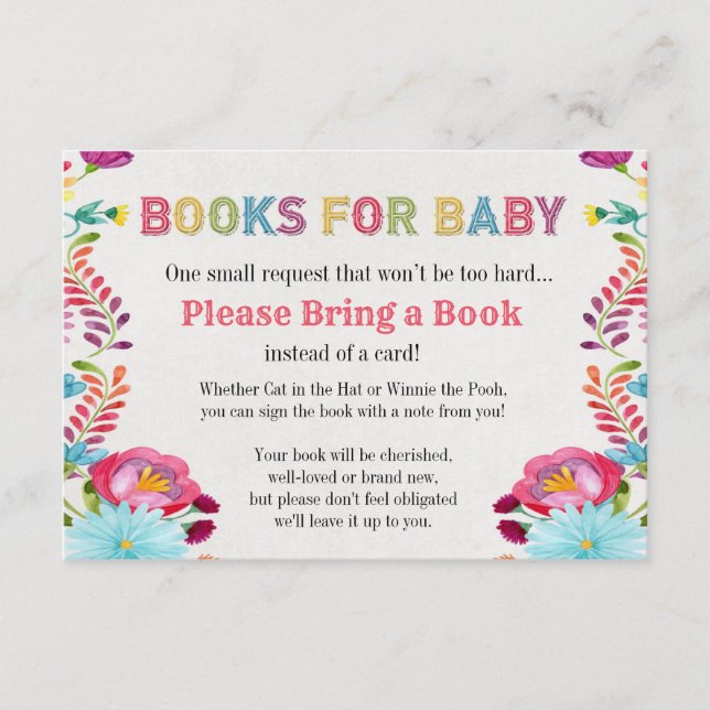 Watercolor Fiesta Mexican Books for Baby Card (Front)