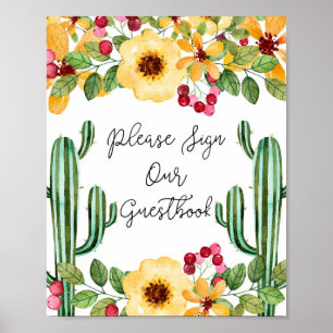 Watercolor Fiesta Please Sign Our Guestbook Sign