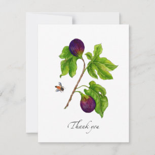 Watercolor Fig botanical flat Thank You Card