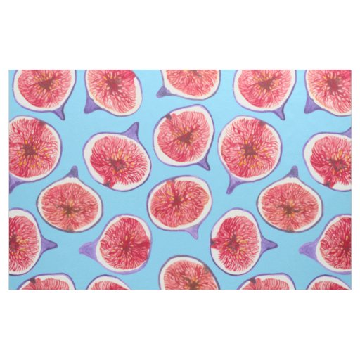 Watercolor fig slices pattern fabric