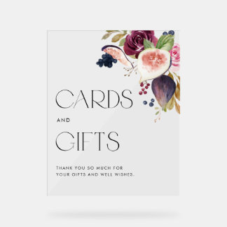 Watercolor Figs and Berry Wedding Cards and Gifts Acrylic Sign