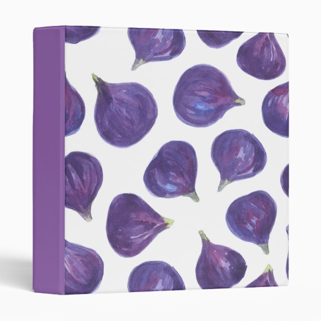 Watercolor figs pattern 3 ring binder (Front/Spine)