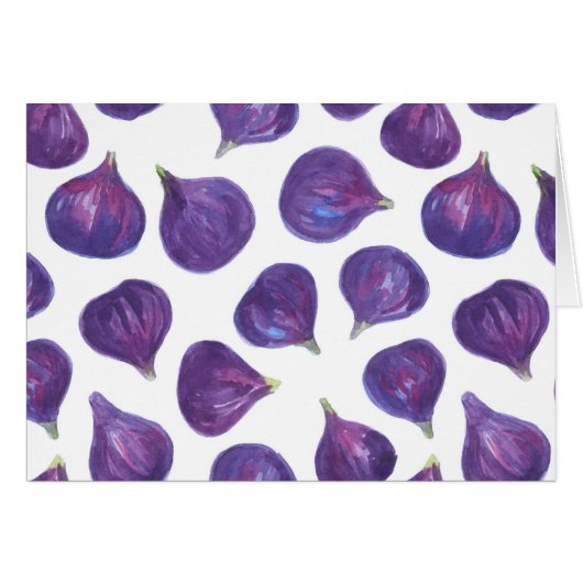 Watercolor figs pattern cards (Front Horizontal)