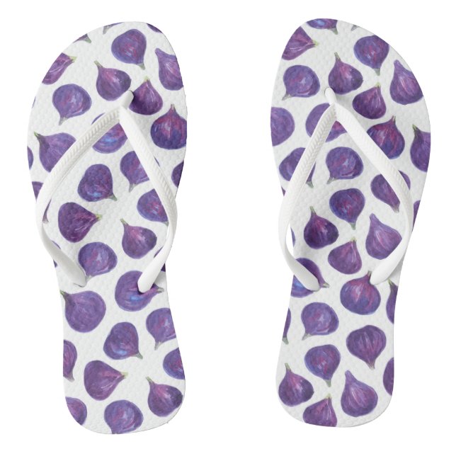 Watercolor figs pattern flip flops (Footbed)