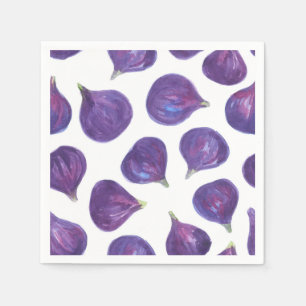 Watercolor figs pattern napkins