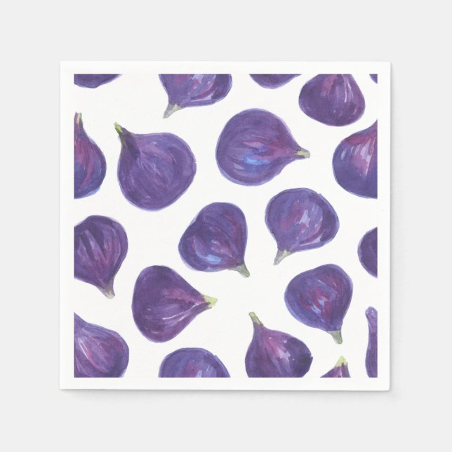 Watercolor figs pattern napkins (Front)