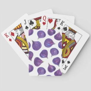 Watercolor figs pattern poker cards