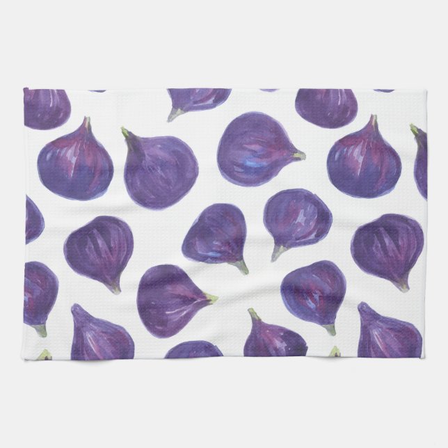 Watercolor figs pattern towel (Horizontal)