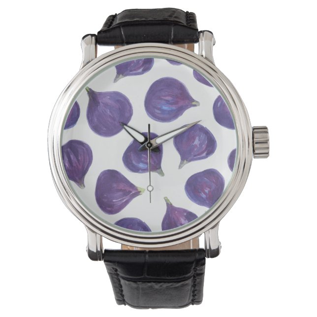 Watercolor figs pattern watch (Front)