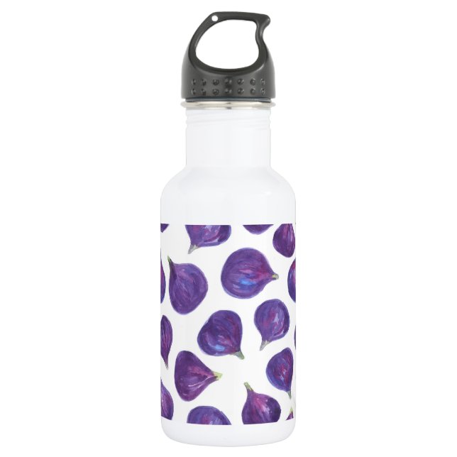 Watercolor figs pattern water bottle (Front)