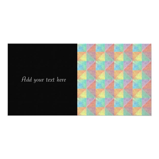 Watercolor Filled Triangle Geometric Pattern Card (Front)
