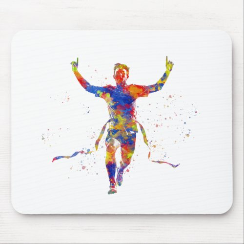 Watercolor finish line runner mouse pad