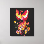 Watercolor Firebird or Phoenix Fantasy Creature Canvas Print