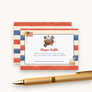 Watercolor Fireworks Diaper Raffle Card