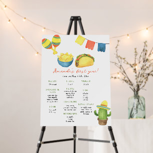 Watercolor First Fiesta Milestone Birthday Foam Board