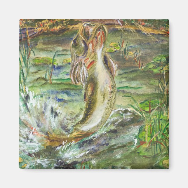 Watercolor Fish Art Magnet (Front)