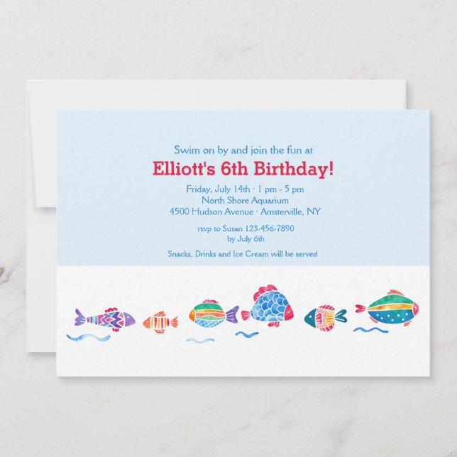Watercolor Fish Invitation (Front)