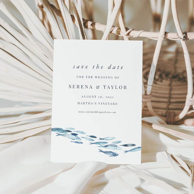 Watercolor Fish Nautical Save The Date (Creator Uploaded)