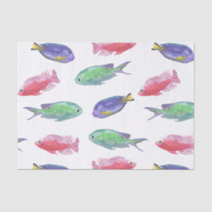 Watercolor Fish Pattern Tissue Paper