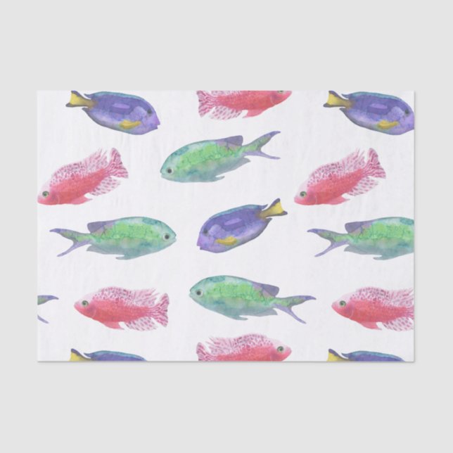 Watercolor Fish Pattern Tissue Paper (Front)