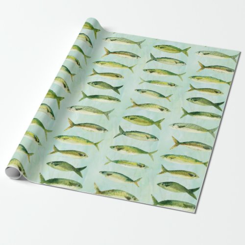 Watercolor Fish Roll Wrapping Paper