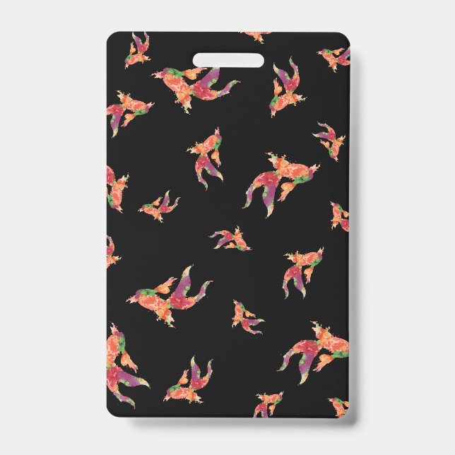 watercolor fish Teacher Hall Pass Badge (Front)