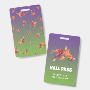 watercolor fish Teacher Hall Pass Badge