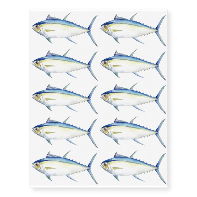 Watercolor fish temporary tattoos (Front)