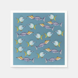 Watercolor Fish Whimsical Napkins