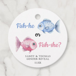 Watercolor Fishing Gender Reveal Favor Tags