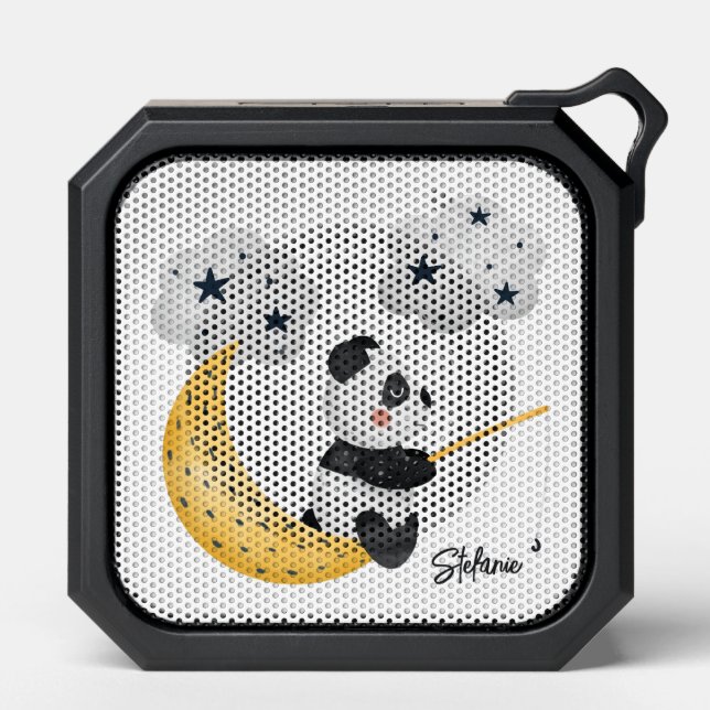 Watercolor Fishing Panda Personalized Bluetooth Speaker (Front)