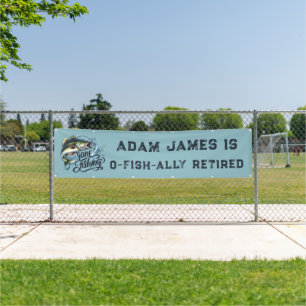 Watercolor Fishing Retirement Party - Gone Fishing Banner