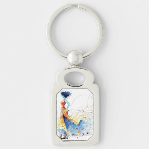 Watercolor Flamenco Dancer – Joy in Motion #2 Keychain