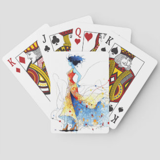 Watercolor Flamenco Dancer – Joy in Motion #2 Poker Cards