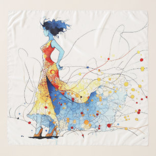 Watercolor Flamenco Dancer – Joy in Motion #2 Scarf