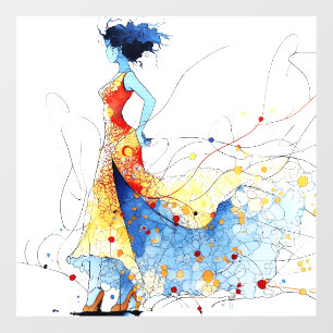 Watercolor Flamenco Dancer – Joy in Motion #2 Wall Decal