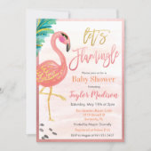 Watercolor Flamingo Baby Shower Invitation (Front)