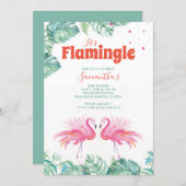 Watercolor Flamingo Baby Shower Invitation (Front/Back)