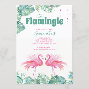 Watercolor Flamingo Bridal Shower Invitation