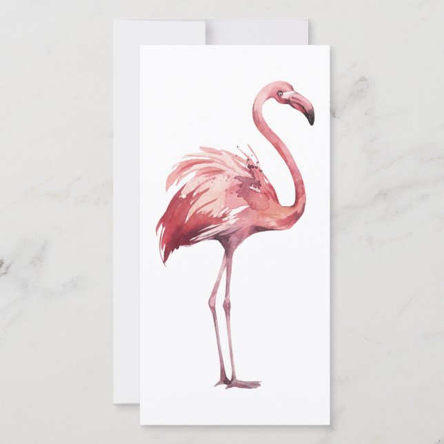 Watercolor Flamingo Card (Front)