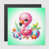 Watercolor Flamingo Cartoon Clipart (Front/Back)