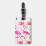 Watercolor Flamingo | Customizable Luggage Tag at Zazzle
