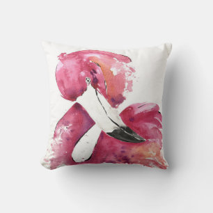 Watercolor Flamingo Gifts Lover Flamingo Lovers Throw Pillow