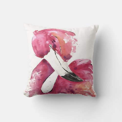 Watercolor Flamingo Gifts Lover  Flamingo Lovers Throw Pillow