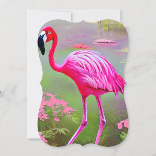 Watercolor Flamingo Graphic Note Card