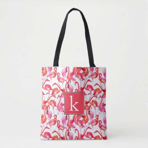 Watercolor Flamingo In Watercolors  Add Your Name Tote Bag