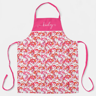 Watercolor Flamingo In Watercolors Apron
